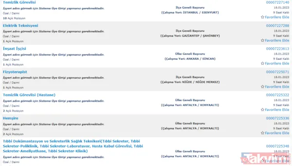 Hastane işçi alım kadroları! 20 Ocak 2023 Hastanelere en az ilköğretim mezunu sınavsız personel ve işçi alımı başvuru şartları nedir? - 10