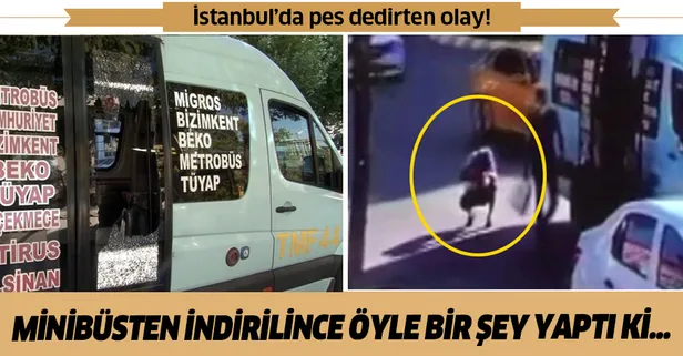 Fazla yolcu alan araçtan sürücü tarafından indirilen yolcu, camları yumrukladı!