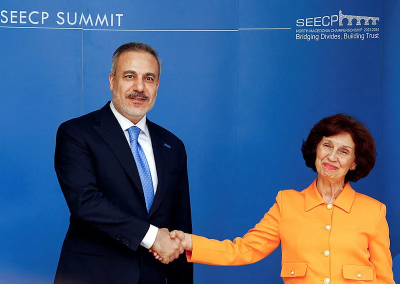 Dışişleri Bakanı Hakan Fidan ve Kuzey Makedonya Cumhurbaşkanı Gordana Siljanovska-Davkova