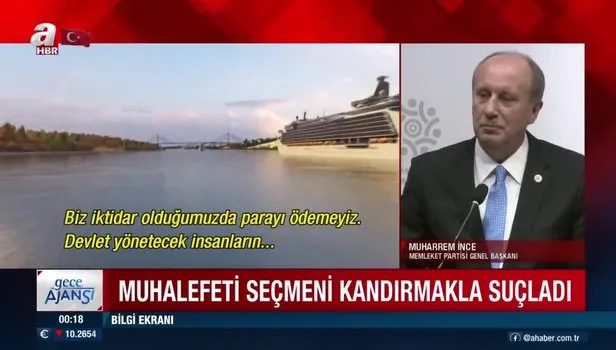 Muharrem İnce’den, Akşener ve Kılıçdaroğlu’na ‘’Kanal İstanbul’’ tepkisi!