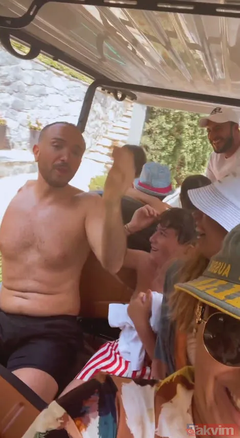 Demet Akalın mavi bikinisiyle ortalığı yıktı geçti! Eşi Okan Kurt'un şortunu beğenmeyip "Minik bu ne ben de tanga giyeceğim" demişti - 6