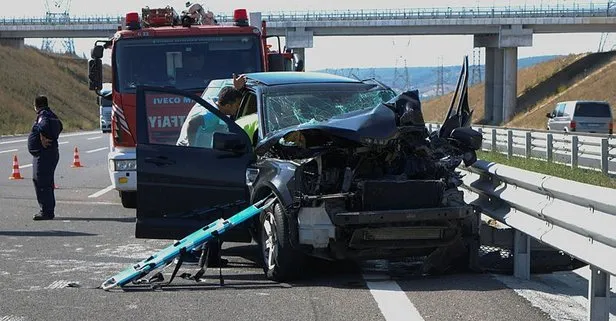 Kuzey Marmara Otoyolu’nda feci kaza! Sıkışan sürücüyü itfaiye kurtardı