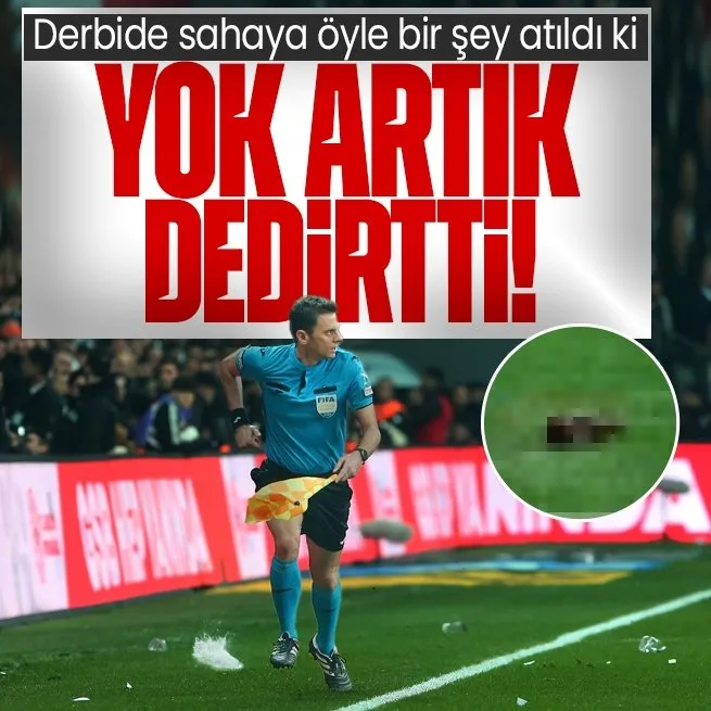 Beşiktaş - Galatasaray derbisinde sahaya öyle bir şey atıldı ki... Yok artık dedirtti! İşte ekranlara yansımayan o görüntü