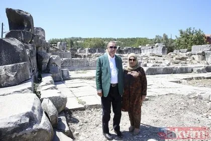 Başkan Erdoğan Muğla’daki antik kenti ve tarihi yerleri ziyaret etti