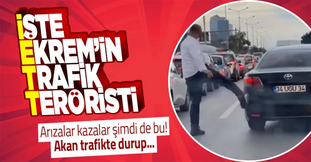 İETT şoförlerinin psikolojisi bozuldu! Araçtan indi yanındaki otomobile tekme attı