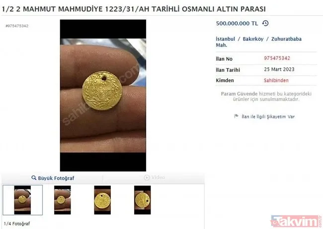 II. Mahmud dönemine ait... Tam 500 milyon TL fiyatı var! 1808 tarihli Osmanlı parası adeta servet değerinde!