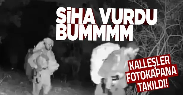 Siirt’te PKK’lı teröristler fotokapana takıldı! SİHA bombaladı