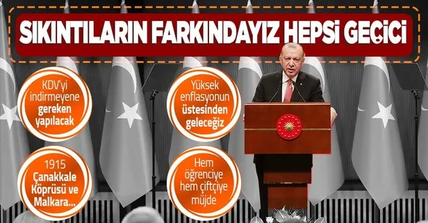 Başkan Erdoğan, Kabine sonrası açıkladı! Sıkıntıların hepsi geçicidir KDV, Doğalgaz, öğrencilere beslenme yardımı ve çiftçiye müjde...