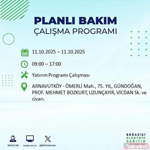 Evde elektrik ne zaman gelir? 11-12 EKİM İLÇE İLÇE LİSTE: İstanbul'da 9 saat yok - 24