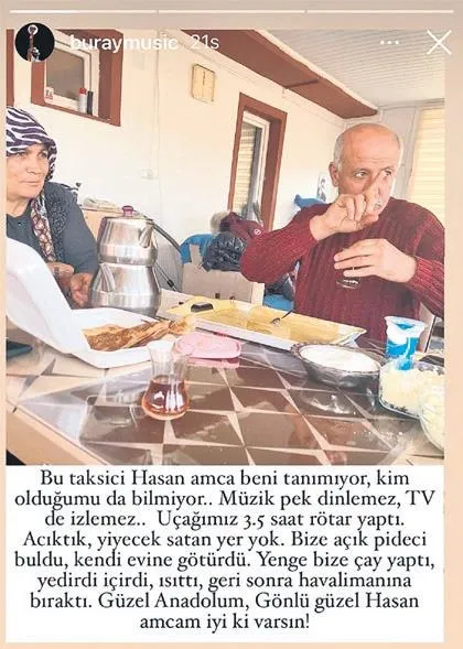 Nevşehir’e giden Buray’ın uçağı rötar yaptı! İmdadına onu evine götürüp sıcacık çayını ikram eden taksici koştu-1