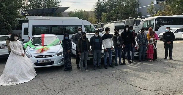 Düğün konvoyu süsü verilen araçta yakalandılar
