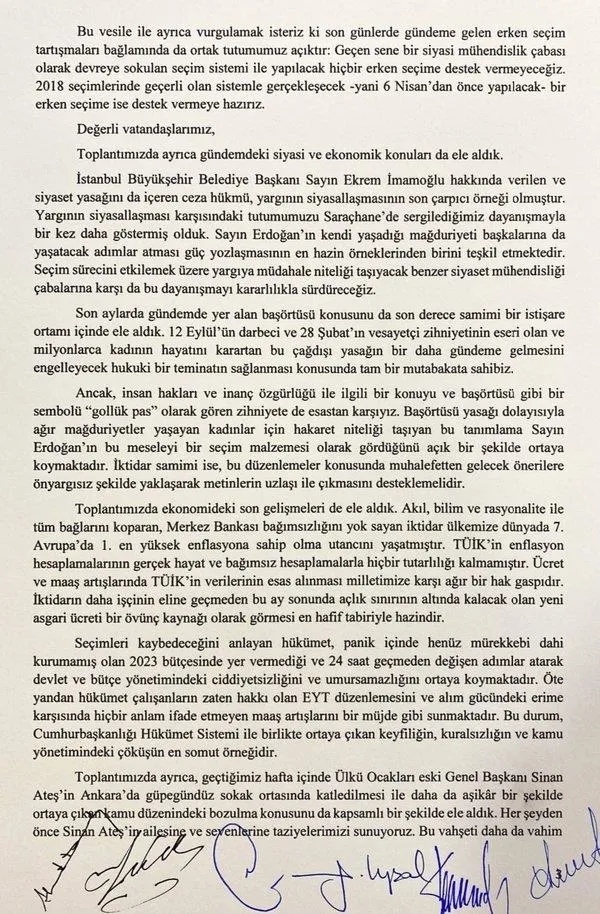 6'lı masa 9 saat süren 10. toplantısında da aday çıkaramadı! Yemek listesi ortaya çıktı: Pirzolayla ziyafet çektiler-8