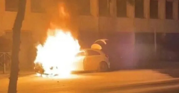 Şişli'de korku dolu anlar! Lüks otomobil alev alev yandı