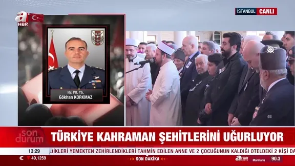 Şehit Pilot Yarbay Gökhan Korkmaz'a veda