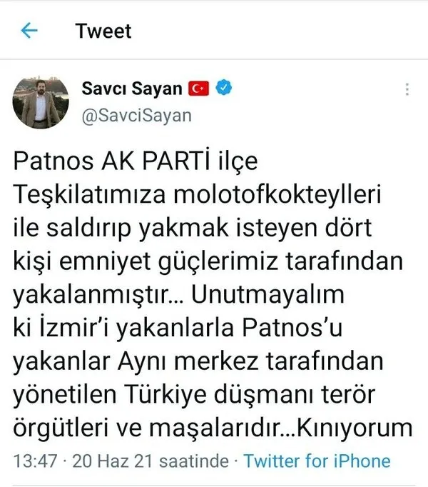 Ağrı Patnos'ta AK Parti'nin ilçe başkanlığına molotoflu saldırı-1