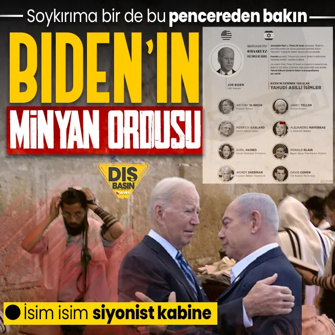 Gazzedeki soykırıma bir de bu pencereden bakın! ABD kabinesinde minyan tahakkümü: TAKVİM Bidenın Yahudi ordusunu deşifre etti