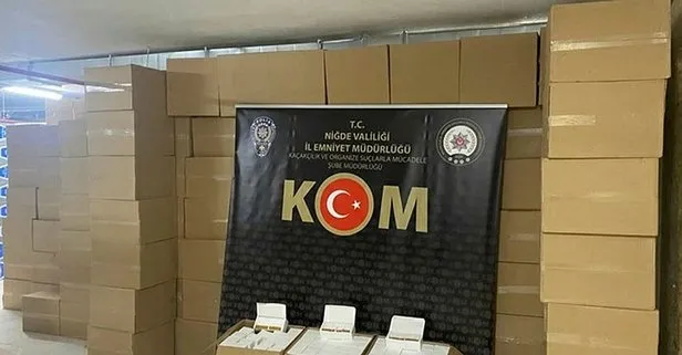 Niğde’de 6 milyon 100 bin makaron ele geçirildi