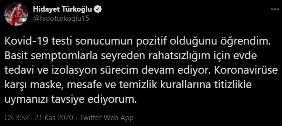 Son dakika haberi... Türkiye Basketbol Federasyonu başkanı Hidayet Türkoğlu koronavirüse yakalandı-1