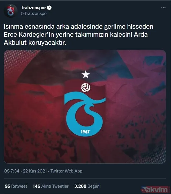 Trabzonspor'da Erce Kardeşler şoku! Isınma esnasında sakatlandı: Gözyaşlarına hakim olamadı - 6