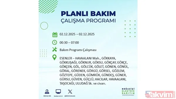 İstanbul elektrik kesintisi 2 Aralık: 8 saat yok! Gaziosmanpaşa, Beşiktaş, Beyoğlu... - 41