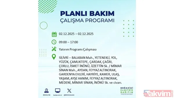 İstanbul elektrik kesintisi 2 Aralık: 8 saat yok! Gaziosmanpaşa, Beşiktaş, Beyoğlu... - 20