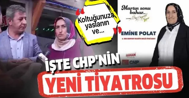 İşte CHP’nin son tiyatrosu! CHP’li meclis üyesi Emine Polat’ı normal bir vatandaş gibi gösterip...