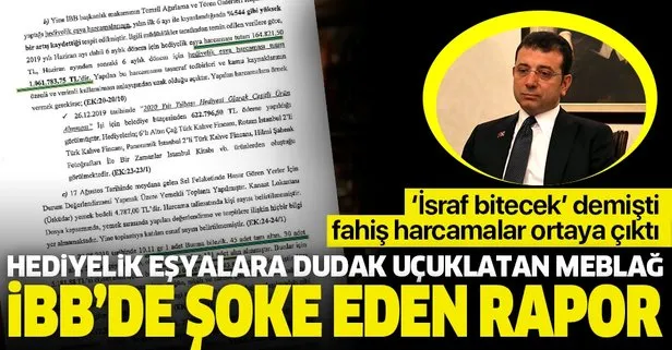 'İsrafı bitireceğim' diye göreve gelen Ekrem İmamoğlu, İBB kasasından hediyelere 1 milyon 226 bin lira ödemiş! Şoke eden rapor
