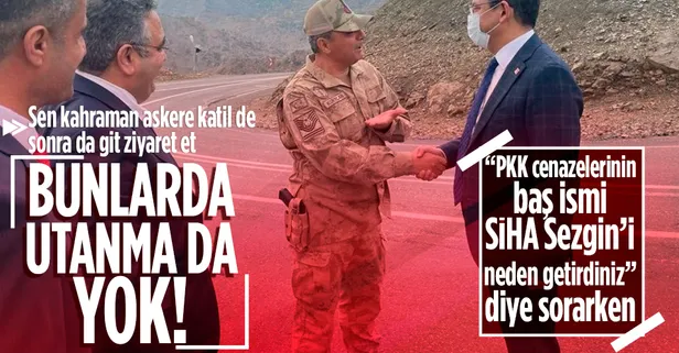 PKK'nın CHP sorumlusu Sezgin Tanrıkulu ve Özgür Özel'den 'katil' dedikleri Mehmetçik'e göstermelik ziyaret