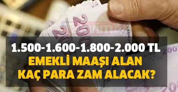 SGK-SSK ve Bağkur 2021’de en düşük zamlı emekli maaşı kaç TL? 1.500-1.600-1.800-2.000 TL emekli maaşı alan kaç para zam alacak?