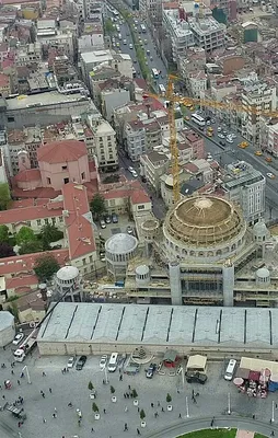 Taksim Camii inşaatında son durum havadan görüntülendi
