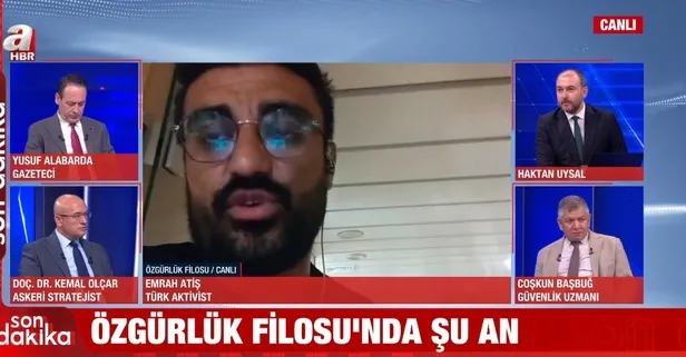 Türk aktivist Atiş, İsrail'in "gemide silah taşınıyor" yalanını A Haber ekranlarında çürüttü