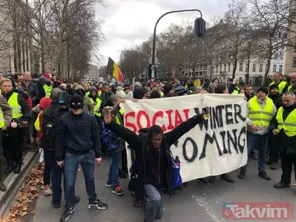 Belçika’da ’sarı yelekliler’ protestosu