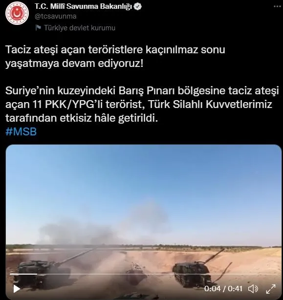 Taciz ateşine anında karşılık! 11 PKK'lı terörist etkisiz hale getirildi-1