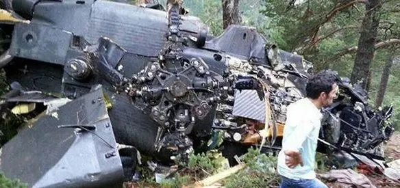 GİRESUN'DA ASKERİ HELİKOPTER DÜŞTÜ