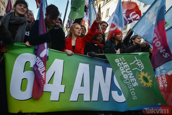 Paris yangın yeri! Fransa'daki 'emeklilik' reformu gösterilerinde gençler de sahnede: Macron'a tepki büyük - 20