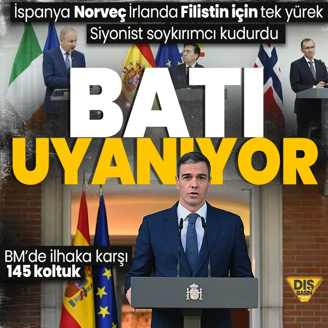 Son dakika: İspanya, Norveç ve İrlanda Filistin’i resmen tanıdı! Dünyaya iki devlet mesajı