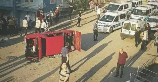 Ankara Mamak’ta drift yapan otomobilin önünü kesen mahalleli sürücüyü darbedip otomobili devirdi