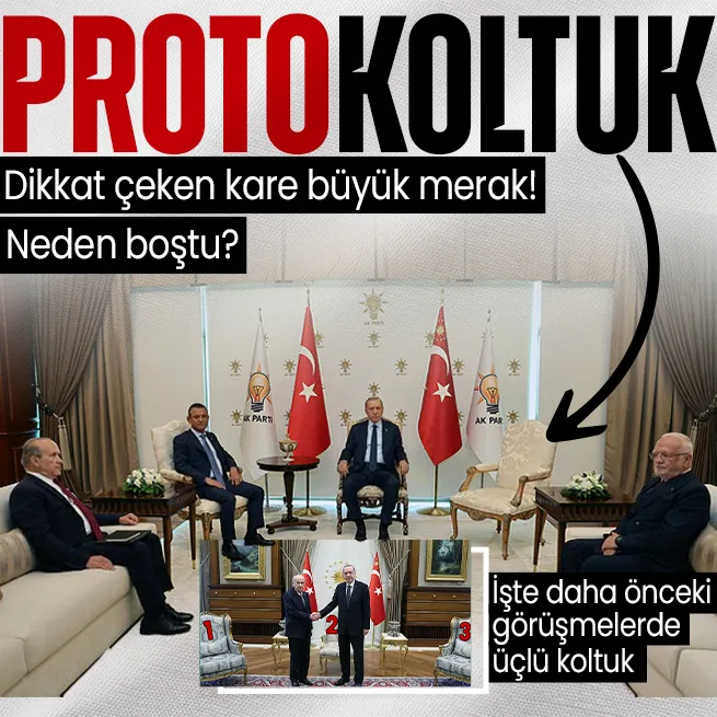 Başkan Erdoğan ve CHP lideri Özgür Özel görüşmesinde dikkat çeken kare! Sol taraftaki koltuk neden boştu?