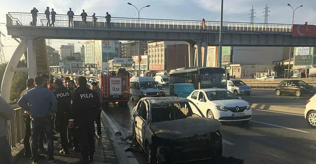 Son dakika: E-5'te trafiği durduran yangın!