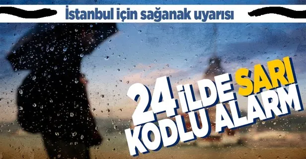 HAVA DURUMU | Meteorolojiden İstanbul için sağanak uyarısı! 24 il için sarı kodlu uyarı verildi