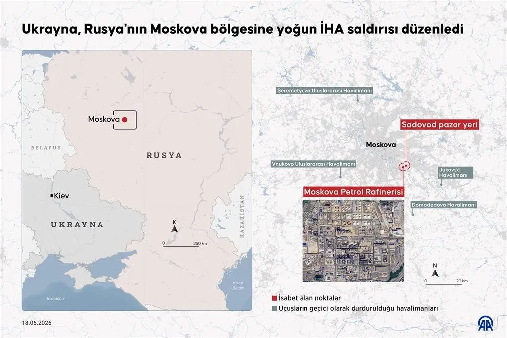 Moskova'ya yılın en yoğun İHA saldırısı: Ulaşım ve hava trafiği felç oldu-3