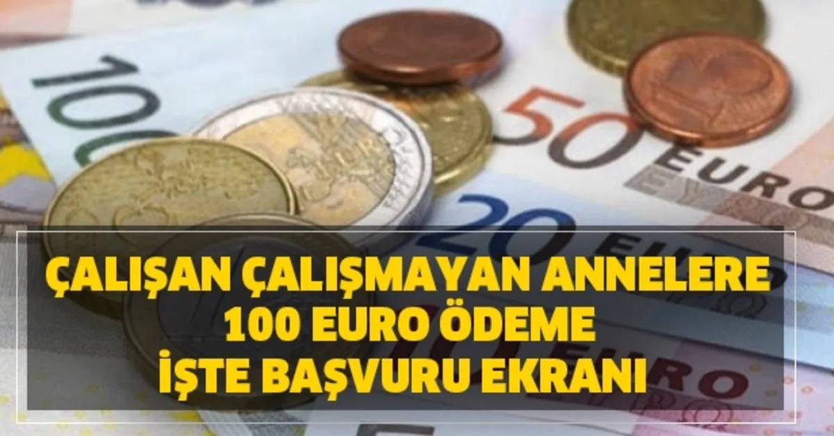 calisan calismayan anneler icin annelere 100 euro odeme basvuru ekrani e devlet te acildi takvim