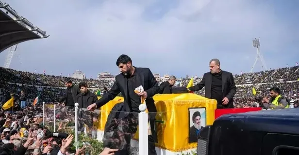 Hizbullah liderleri Nasrallah ve Safiyuddin'e 5 ay sonra cenaze töreni! Soykırımcı İsrail'den Beyrut'ta alçak uçuş