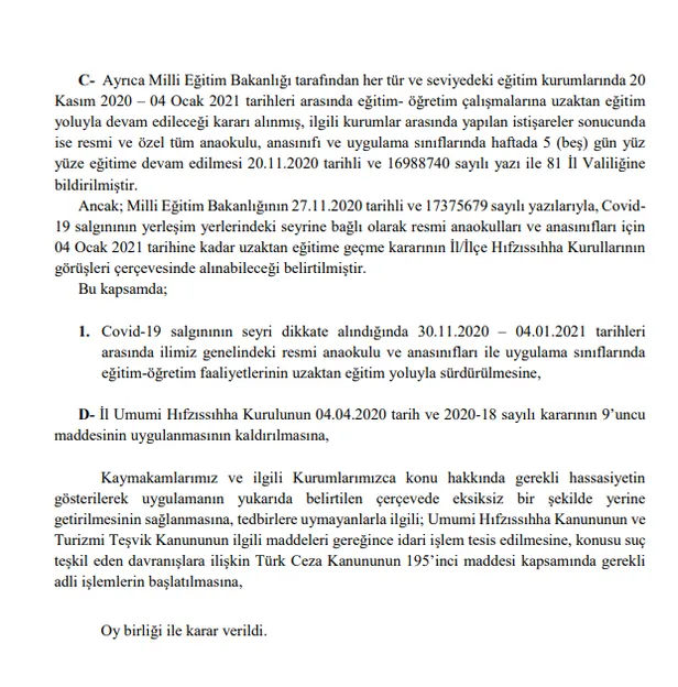 Son dakika: Ankara Valiliği'nden flaş koronavirüs kararı: Anaokullarında yüz yüze eğitim olacak mı?-3