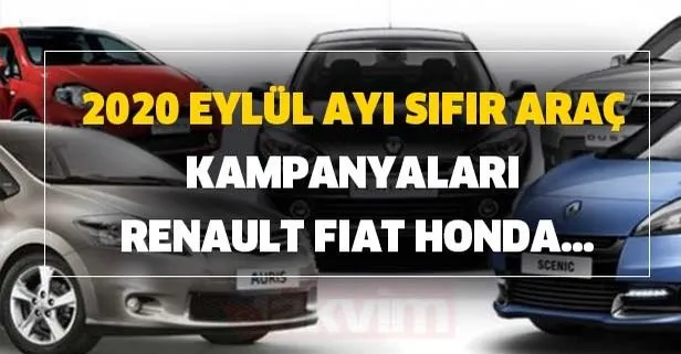 Renault Fiat Honda Toyota Ford Citroen Pejo Sifir Guncel Arac Fiyati 2020 Eylul Ayi Sifir Arac Faizsiz Alim Kampanyalari Takvim