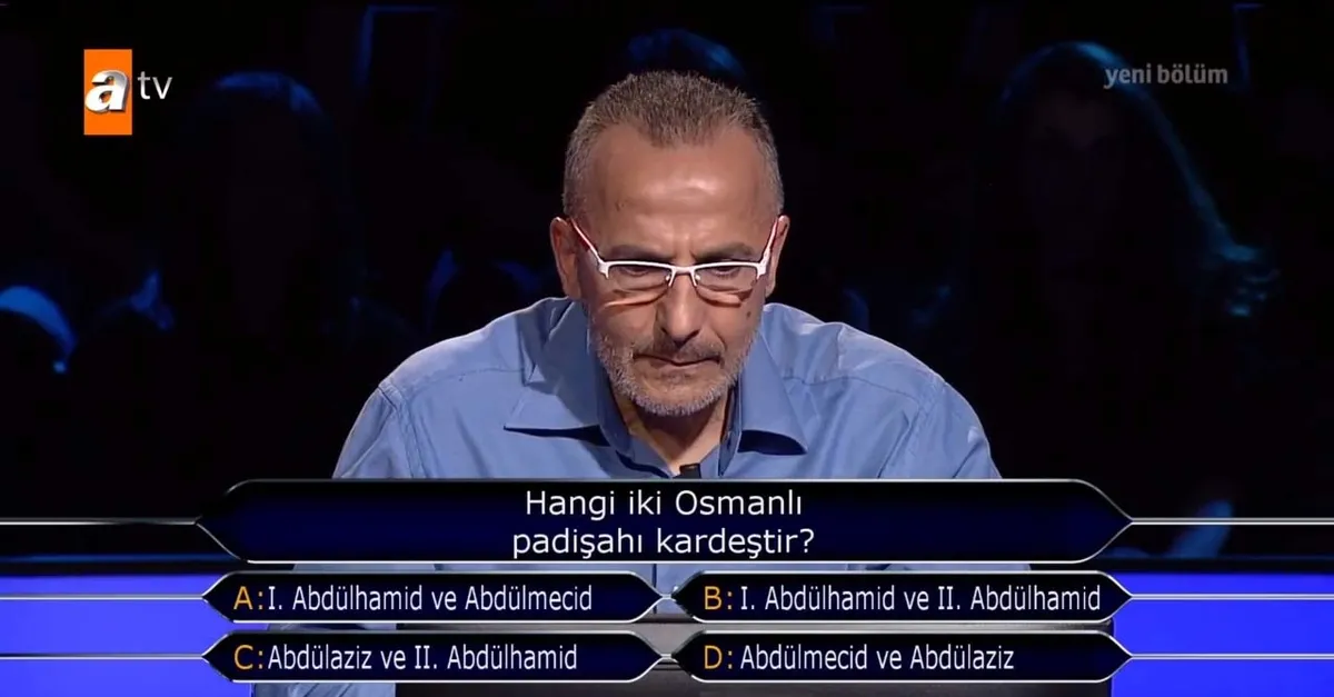 Kim Milyoner Olmak İster yeni bölümüne damga vuran Osmanlı Padişahı sorusu