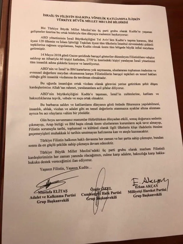 TBMM'den Kudüs için ortak bildiri-1