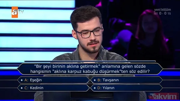 Kenan İmirzalıoğlu'nun sunduğu Kim Milyoner Olmak İster'de hareketleri ve cevaplarıyla geceye damga vuran yarışmacı! - 10