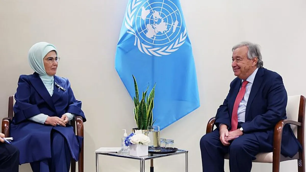 Emine Erdoğan, BM Genel Sekreteri Antonio Guterres ile görüştü