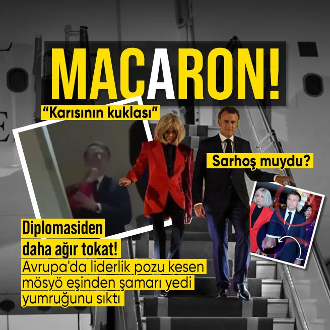 Fransa Cumhurbaşkanı Emmanuel Macrona eşi Brigitte Macrondan tokat!